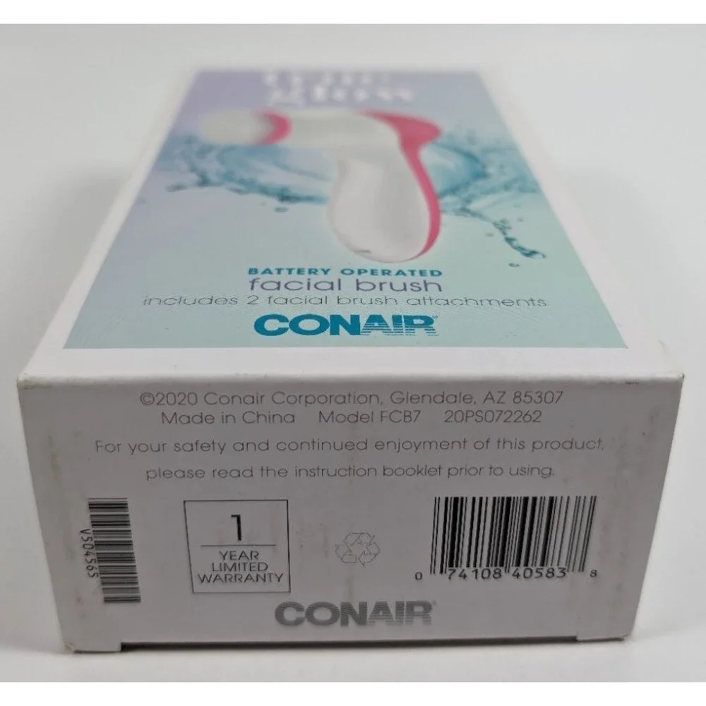 Conair True Glow Facial Cleansing Brush Battery Operated w/ 2 Attachments FCB7